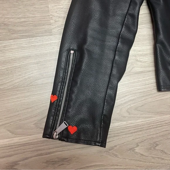 💔 Heart Embroidered Faux Leather Moro Jacket 💔 - Picture 7 of 11